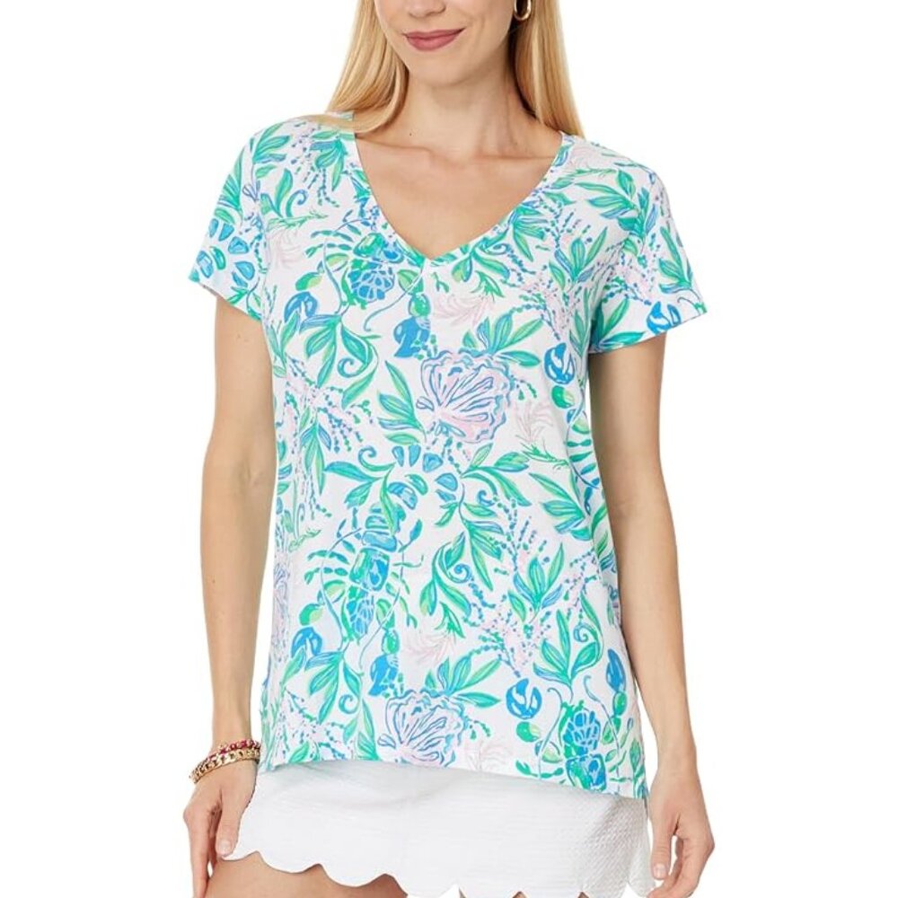 Lilly Pulitzer Meredith Tee - Resort White Just A Pinch NWT     size LARGE